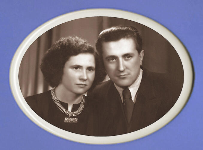 fotoceramika para malzenstwo sepia czarno biale owal ramka zlota